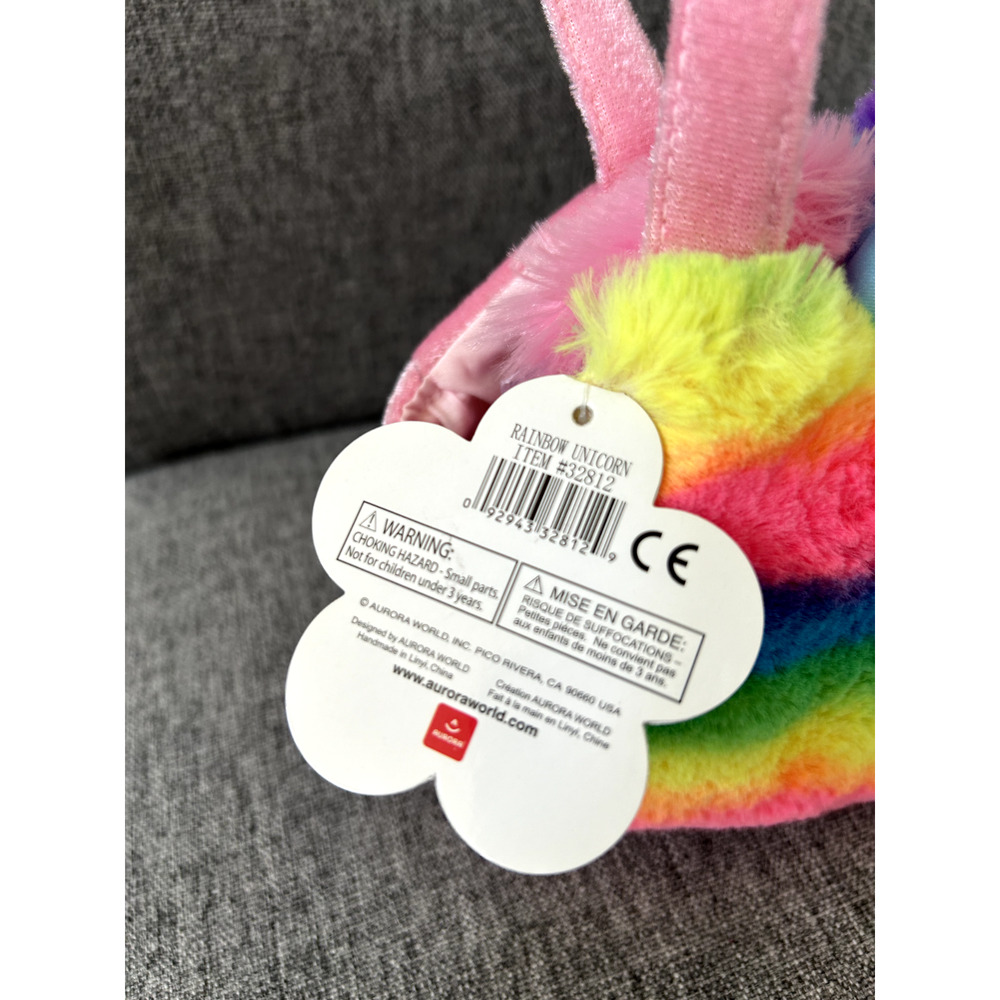 Aurora Fancy Pals Carrier Rainbow Unicorn 7" Stuffed Animal - Picture 6 of 6